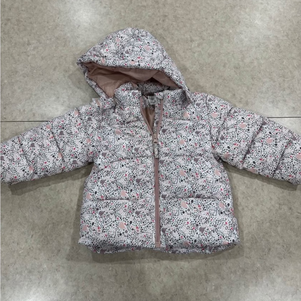 floral Hooded Puffer Jacket